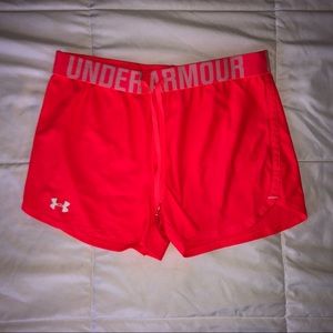BARELY WORN Under Armour Bright Coral Shorts